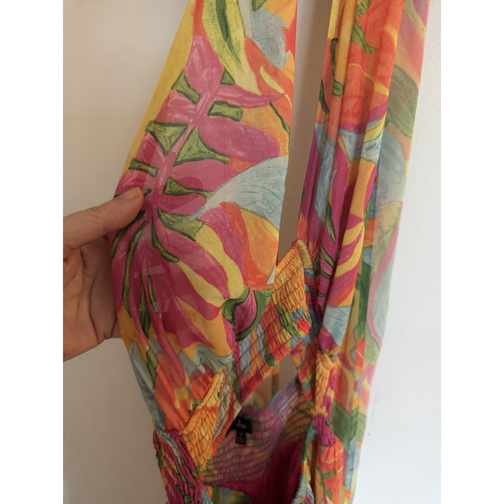 Lulus Tropics and Tequila Multi Floral Print Halter Cutout Maxi Dress - Picture 9 of 9